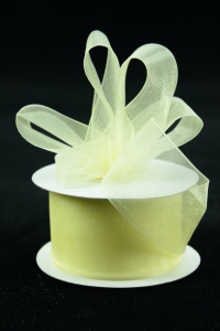 Organza Ribbon , Baby Maize, 1.5 Inch x 25 Yards (1 Spool) SALE ITEM